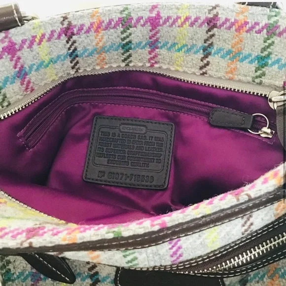 Matching AUTH Coach tweed purse & jacket! Like new! - Picture 9 of 11